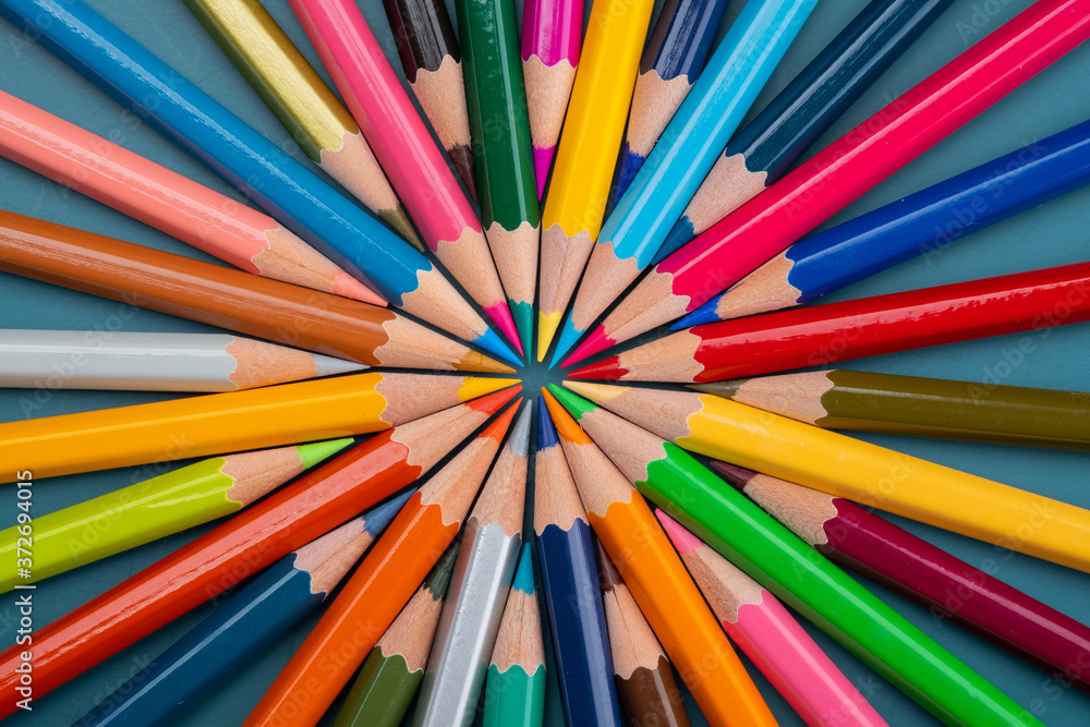 closeup color pencil, back to school concept
