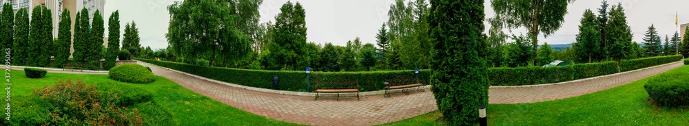 custom made wallpaper toronto digitalPark in spring - panoramic view, flowers