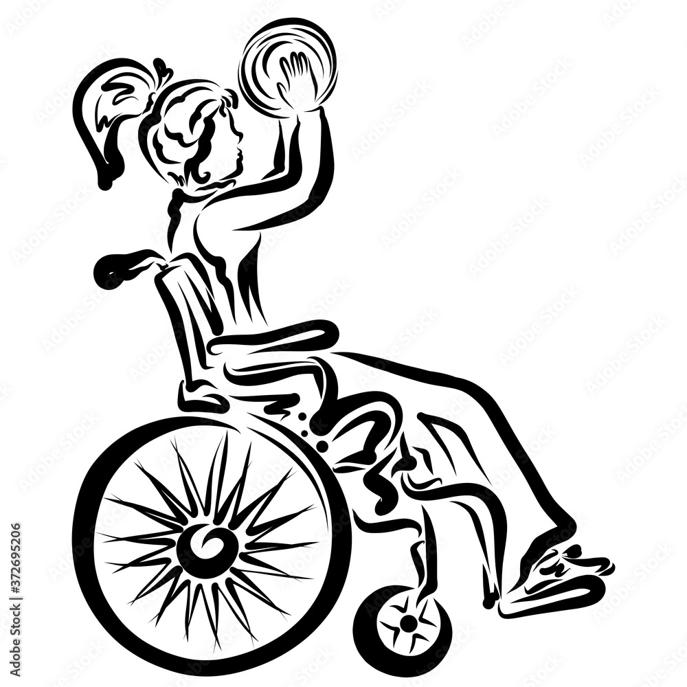 girl in a wheelchair throwing a ball girl in a wheelchair throwing a ball
