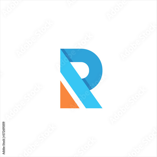 Letter R fold logo template