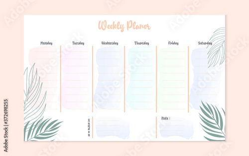 weekly planer template design.