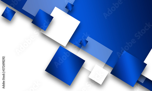  Abstract blue and white gradient separate geometric squares overlapping background technology concept 