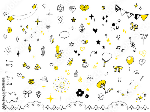 手描き　キラキラ　アイコンセット