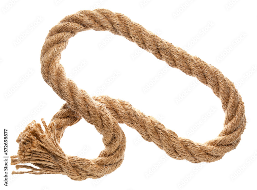 Long rope on white background Long rope on white background