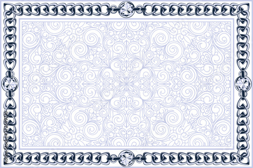 Decorative ornate design with chain links and diamonds