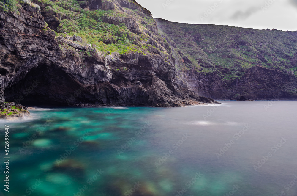 El Sauzal volcanic coastline, long exposure photography, Tenerife, Canary islands, Spain