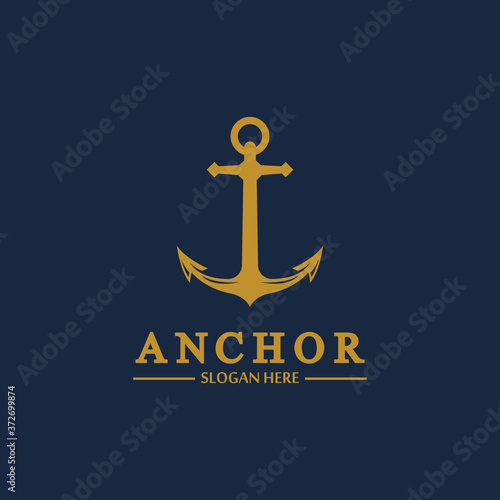 Anchor logo and symbol template icons app vector image