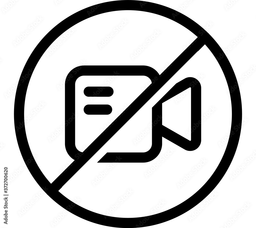 No Camera Flat Icon Isolated On White Background No Camera Flat Icon Isolated On White Background