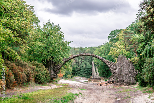 Rakotz Bridge (Rakotzbrucke, Devil's Bridge) in Kromlau, Azalea and Rhododendron Park, Sachsen - Saxony, Germany