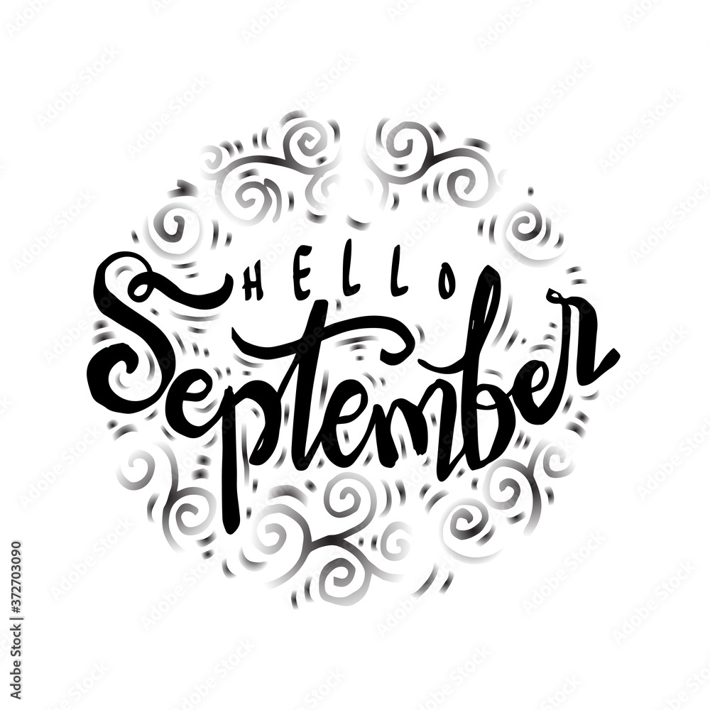 Hello September hand lettering calligraphy Hello September hand lettering calligraphy