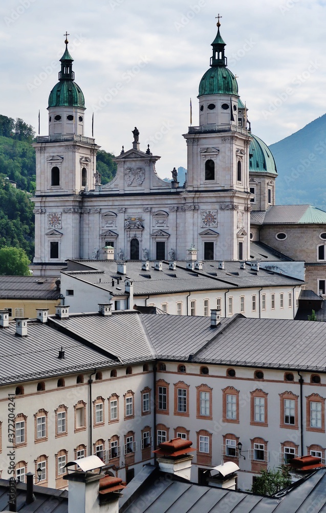 Salzburg, Dom, Westwerk, Doppelturmfassade
