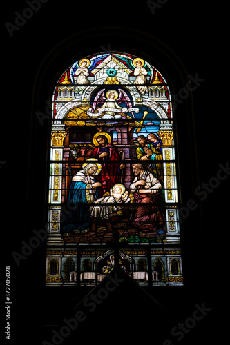 Stained Glass art in Saint Francis of Assisi San Francisco California. 