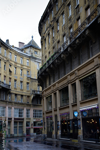 Through the streets of Budapest on a damp and rainy day