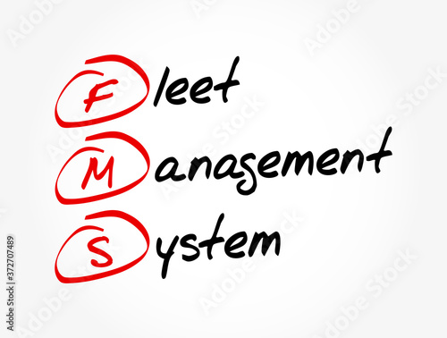FMS - Fleet Management System acronym, business concept background