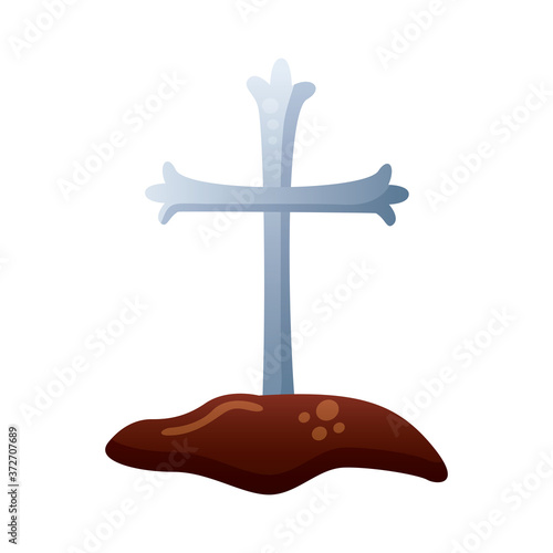 religious cross symbol degradient style icon