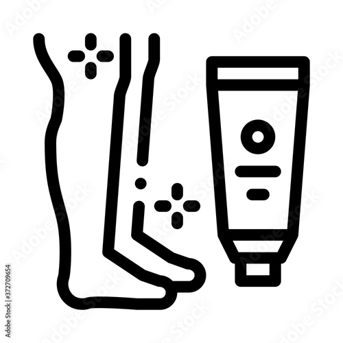 cream for leg after shave icon vector. cream for leg after shave sign. isolated contour symbol illustration