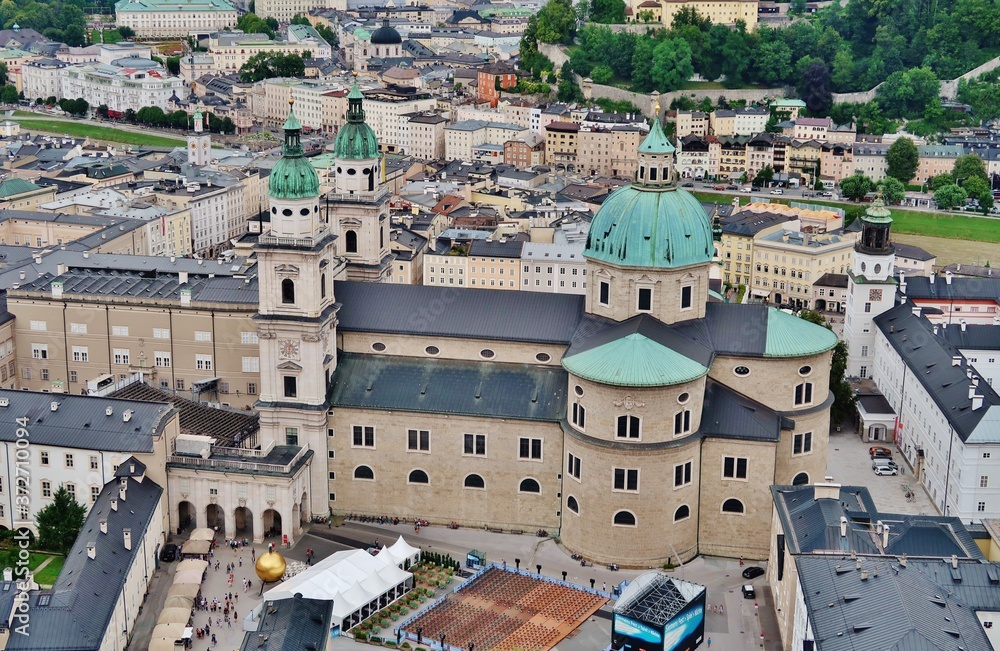 Salzburg, Dom, Blick von der Festung Hohensalzburg