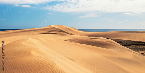 sand dunes on the beach, dunes maspalomas gran canaria