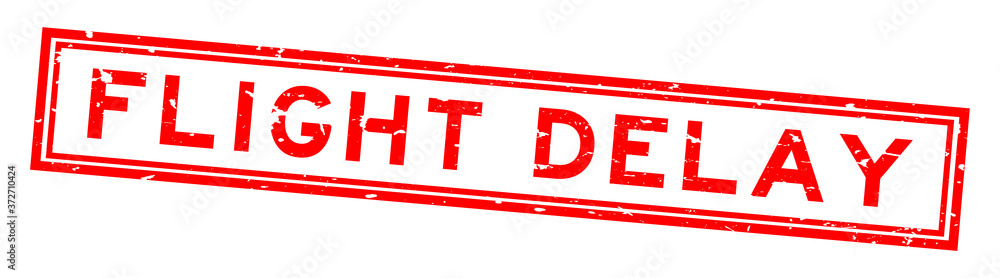 Grunge red flight delay word square rubber seal stamp on white background Grunge red flight delay word square rubber seal stamp on white background
