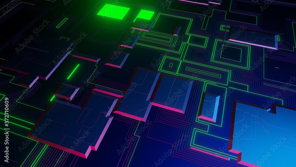 Sci-fi landscape, technological surface Sci-fi landscape, technological surface