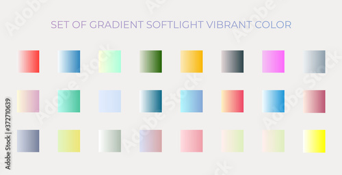 Set Of Gradient Soft Light Pastel Vibrant Color Palletes