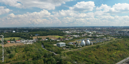 Panorama - Blick vom Deusenberg über Dortmund, Kläranlage