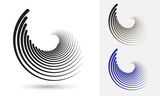 abstract background with lines. halftone design in circles.