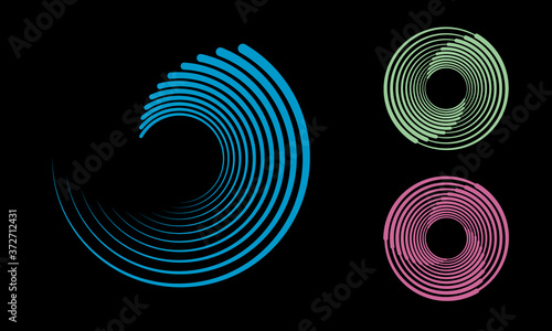 abstract background with lines. halftone design in circles.