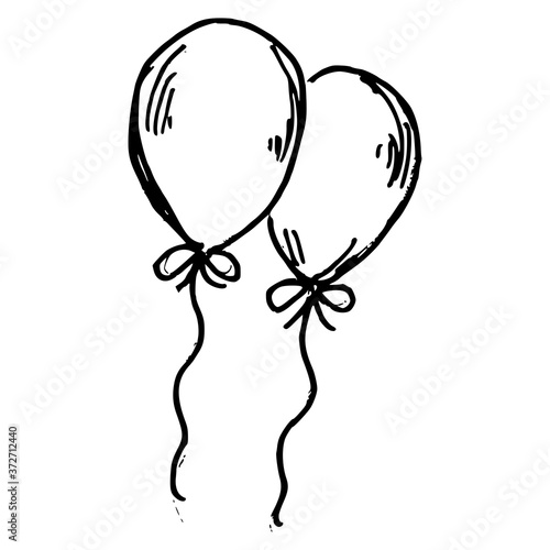 Balloon hand drawn icon