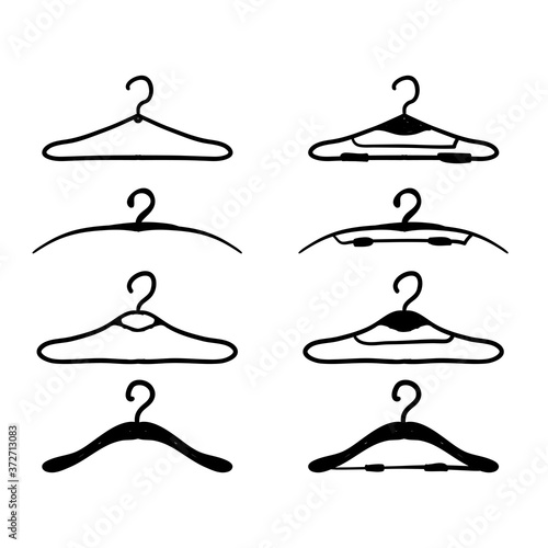 hand drawn suit hanger icon illustration vector doodle