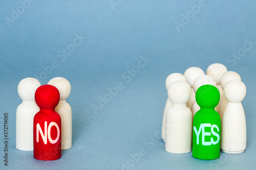 A group of voters supporting a yes vote in an election or ballot