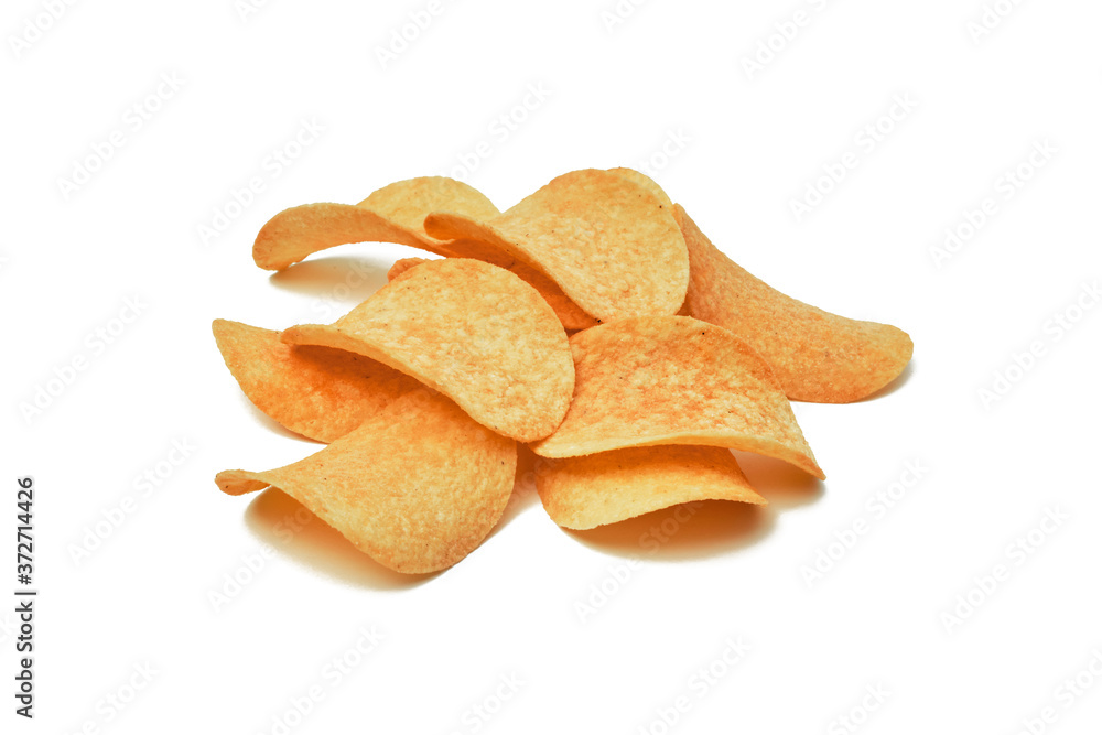 Corn chips on a white background. Quick snack. Corn chips on a white background. Quick snack.