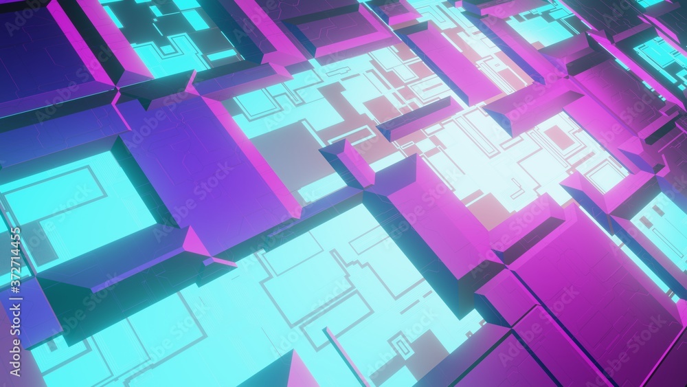 Sci-fi landscape, technological surface Sci-fi landscape, technological surface