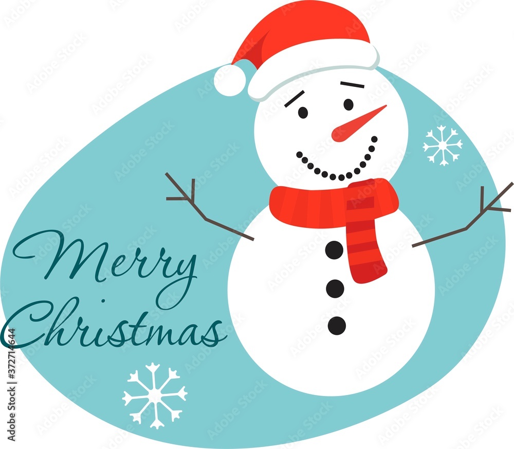 Hand drawn of Merry Christmas Card. Cartoon Snowman. Vector Illustration. Hand drawn of Merry Christmas Card. Cartoon Snowman. Vector Illustration.