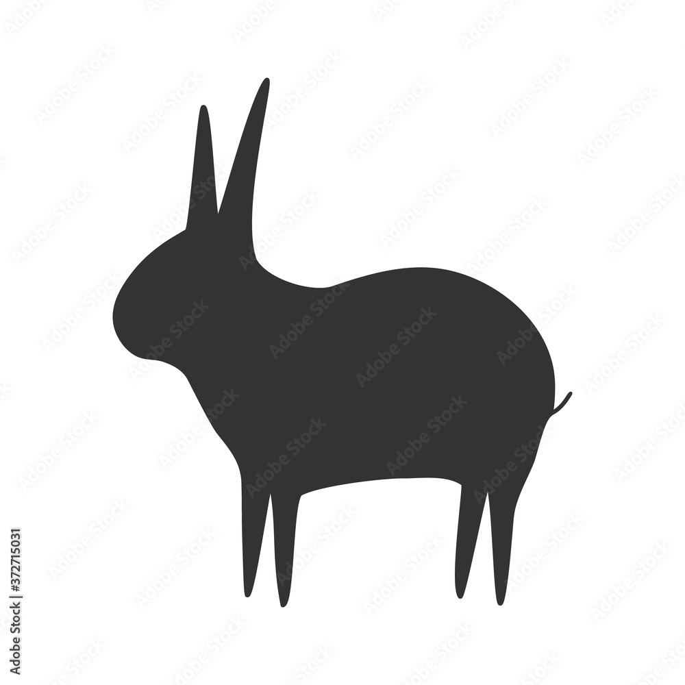 Black rabbit icon. Farm animal silhouette vector illustration. Black rabbit icon. Farm animal silhouette vector illustration.