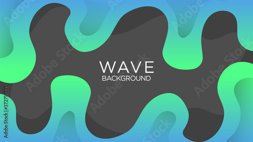 Blue Green Color Wavy, Wave, Liquid, Fluid Shape Background