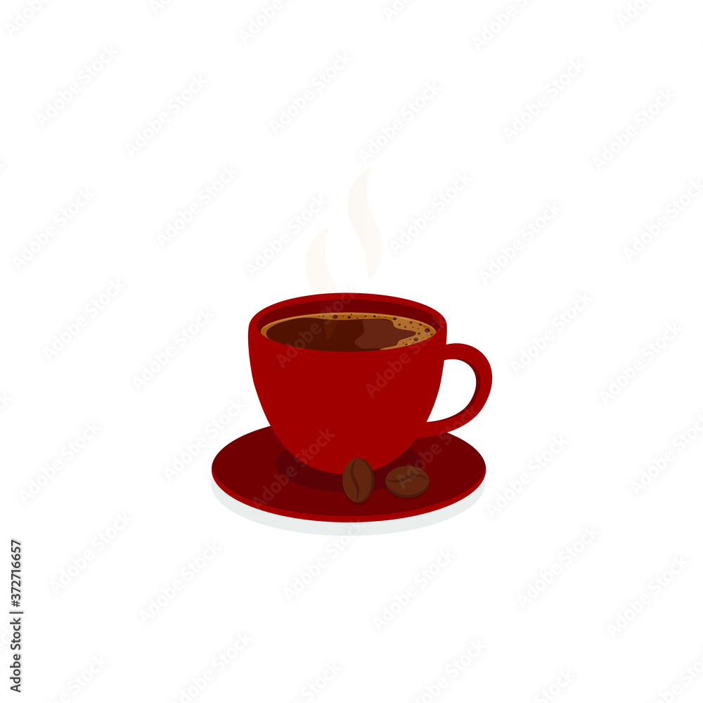 This is a cup of hot coffee on a white background. This is a cup of hot coffee on a white background.