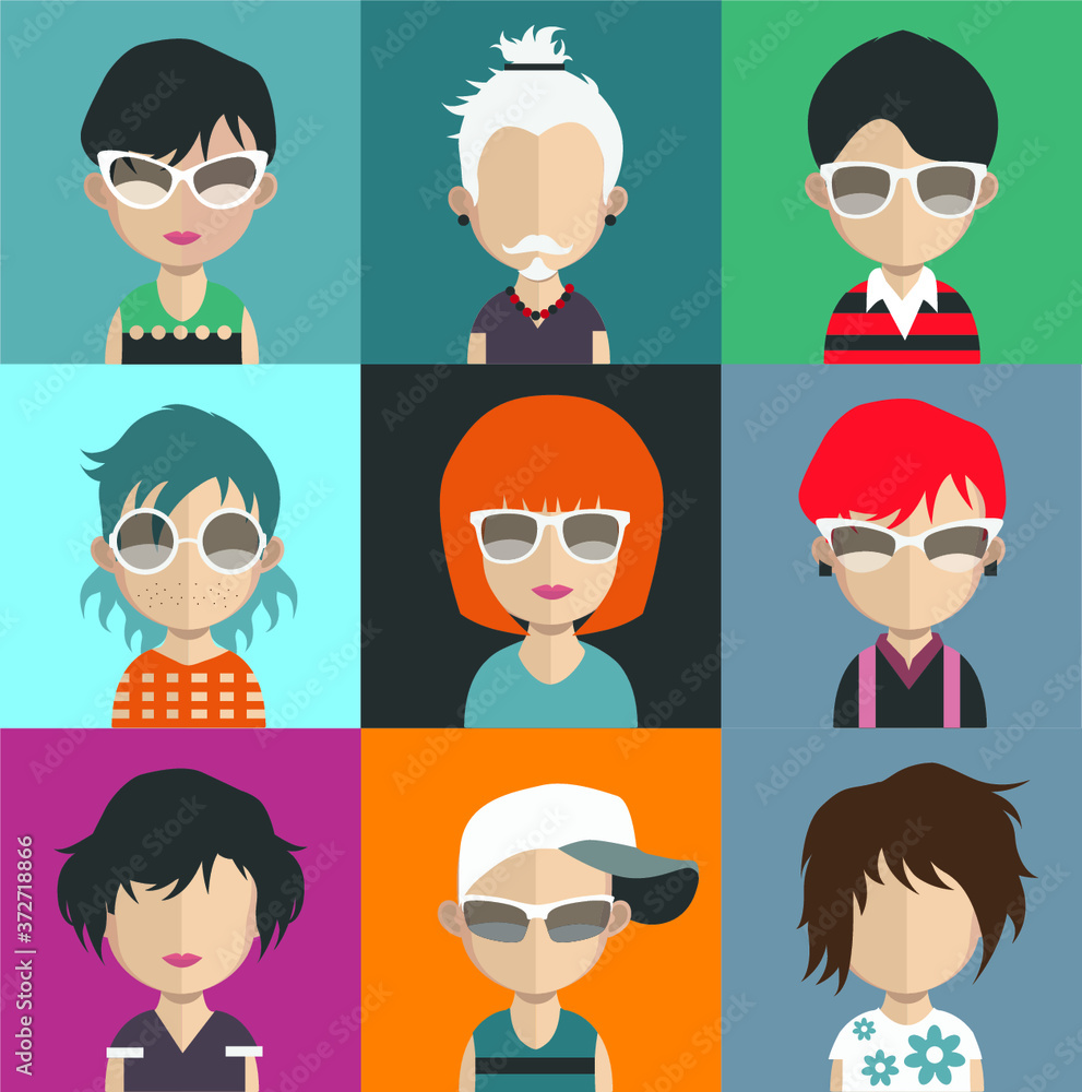 Set of color, different avatar Set of color, different avatar