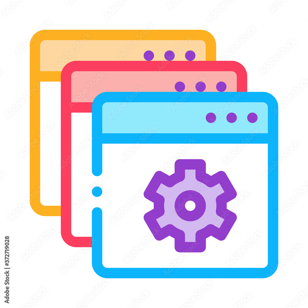 web site settings icon vector. web site settings sign. color symbol illustration web site settings icon vector. web site settings sign. color symbol illustration