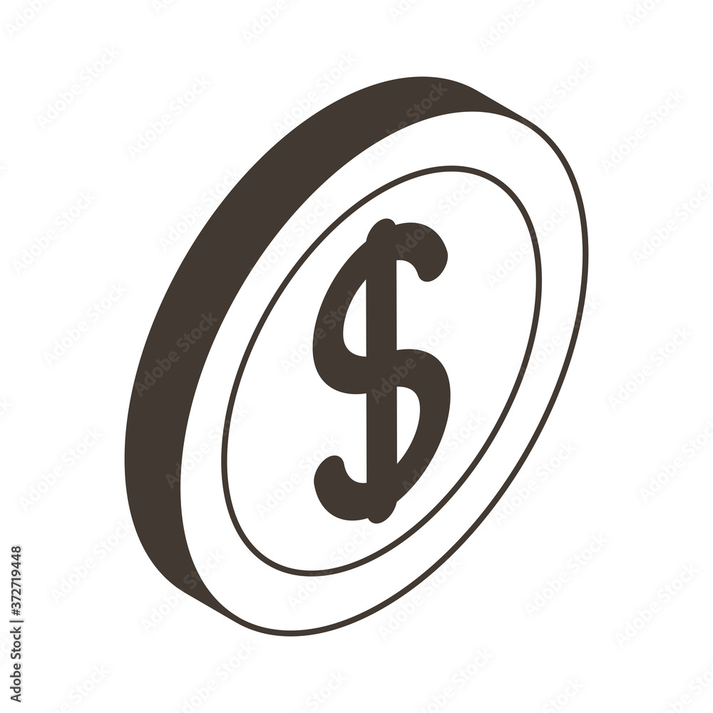 coin line style icon vector design coin line style icon vector design