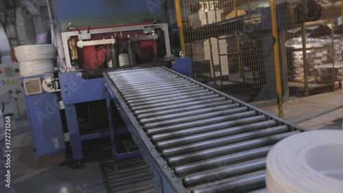 Wallpaper Mural Cable products packaging, automated cable packaging, cable packaging conveyor line. Modern cable manufacturing plant Torontodigital.ca