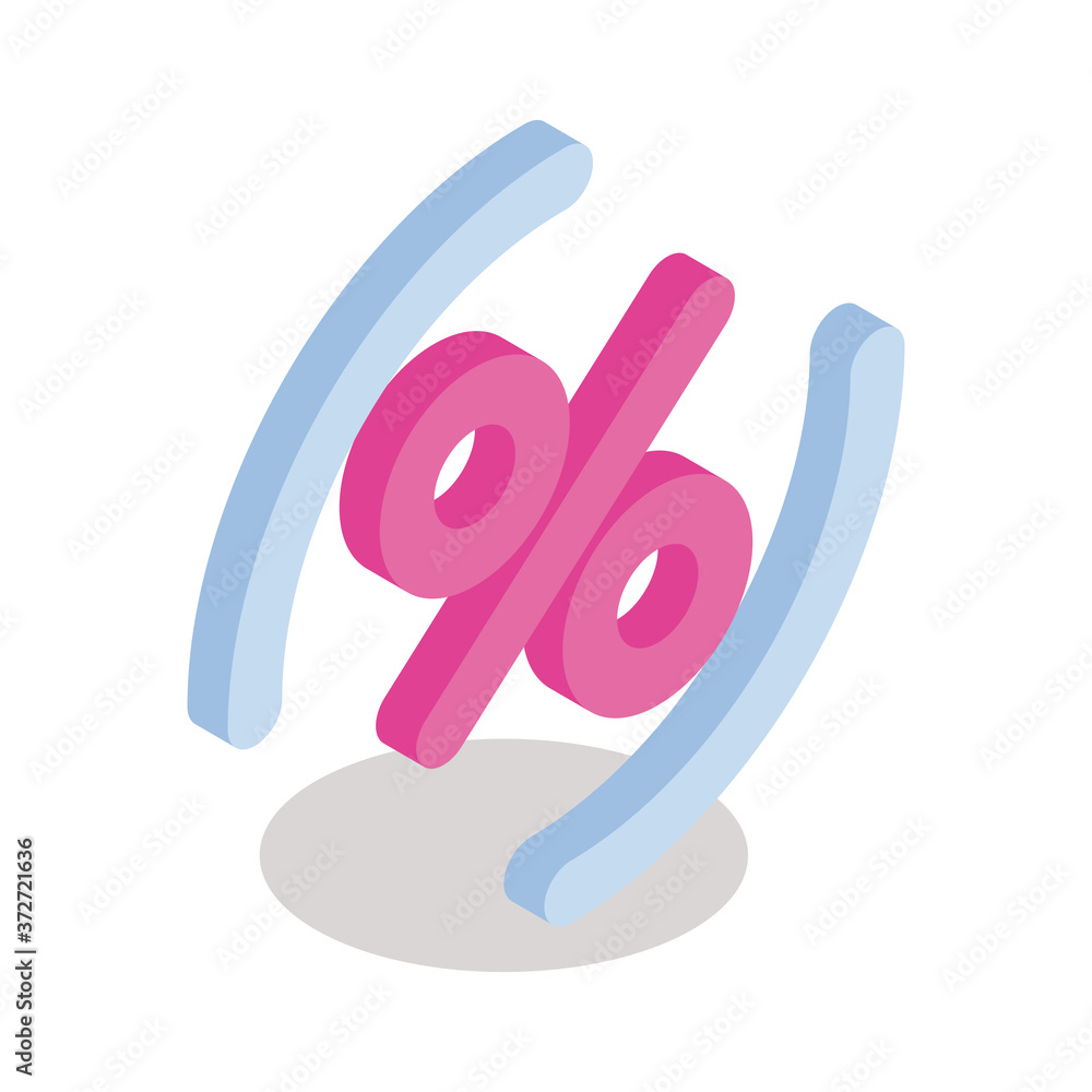 Fotografie percent symbol isometric style icon