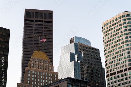 Skyscrapers in downtown Boston financial district