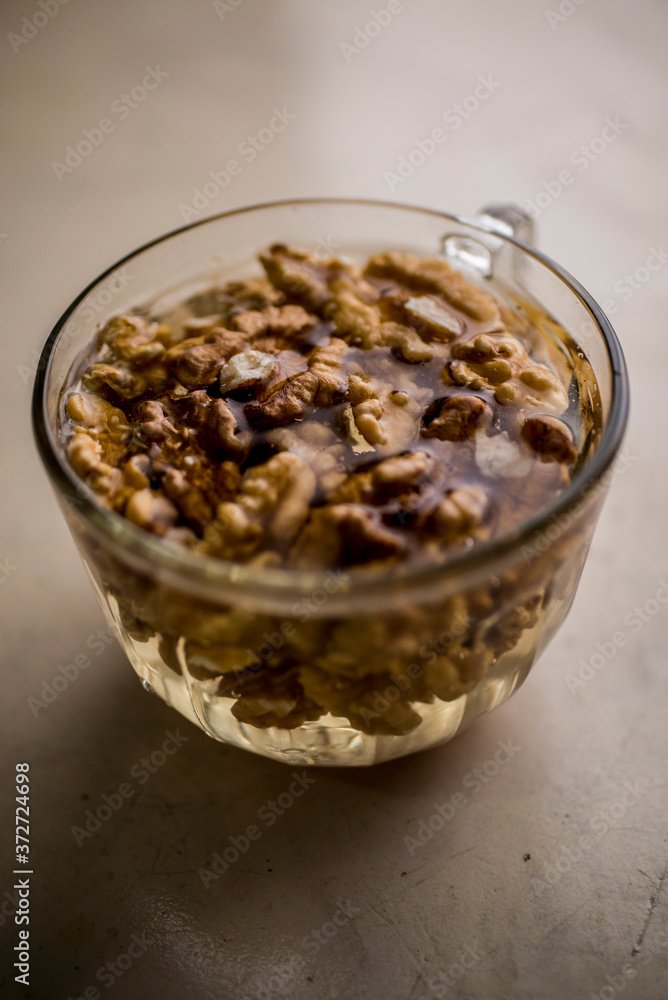 walnut in water bowl active for vegan milk walnut in water bowl active for vegan milk