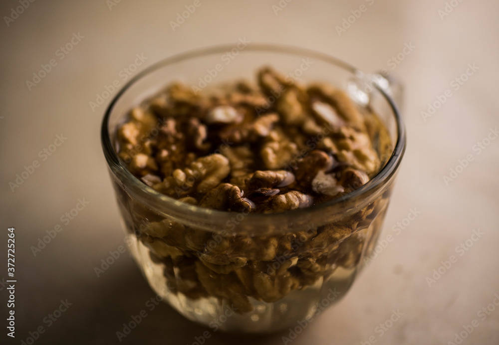 walnut in water bowl active for vegan milk walnut in water bowl active for vegan milk