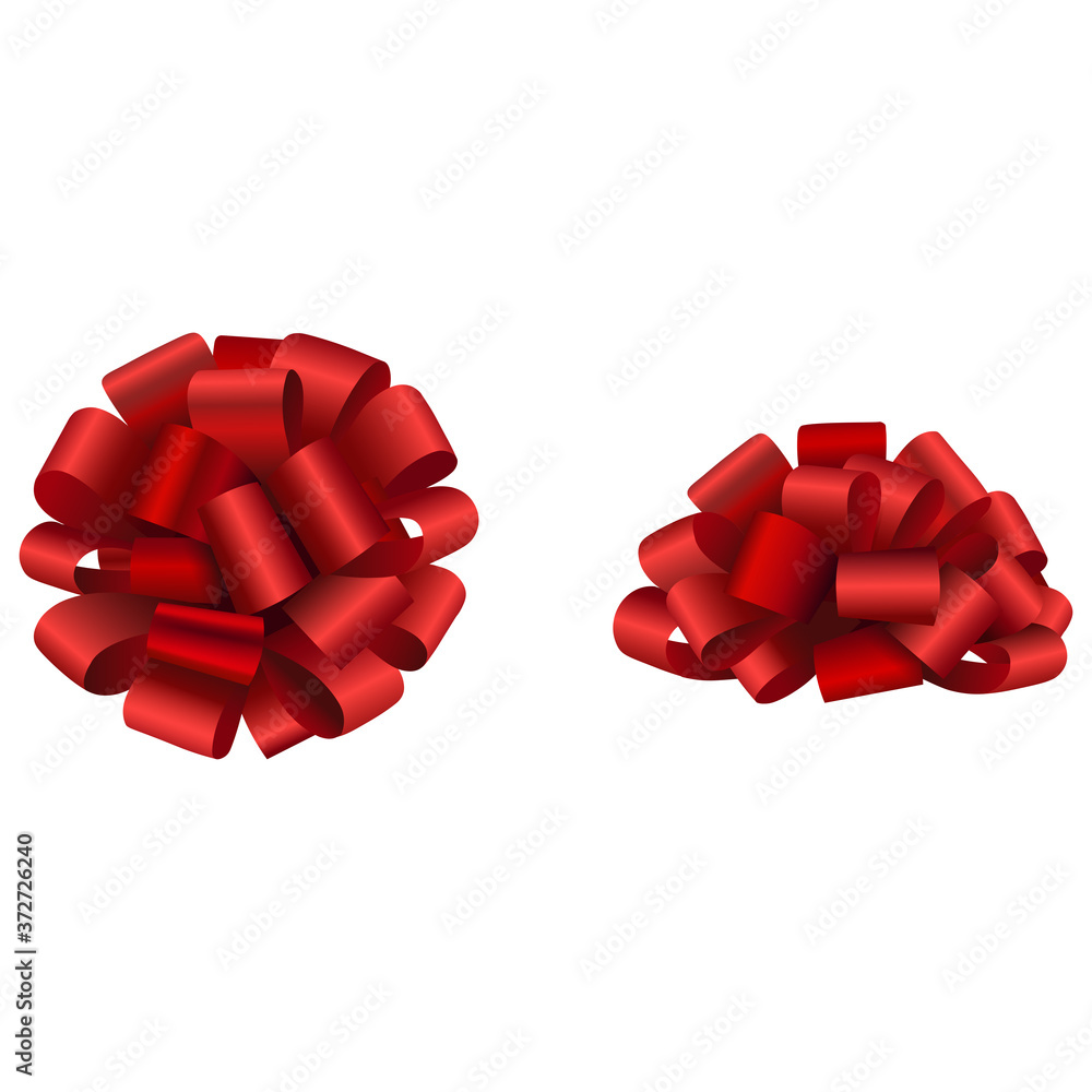 Fotografija Isolated red bow vecator. Side and top view