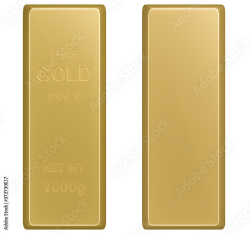 Fotografija Top view of gold bar with Sign of Fine 999