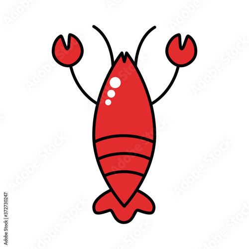 lobster seafood line and fill style