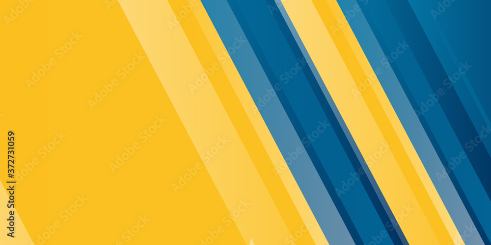 Obraz Blue background with orange and yellow color composition in abstract. Abstract backgrounds with a combination of lines and circle dots can be used for your ad banners, Sale banner template, and More.