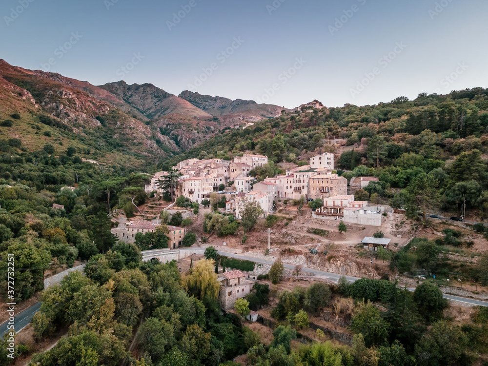 Mountain village of Ville di Paraso in Corsica